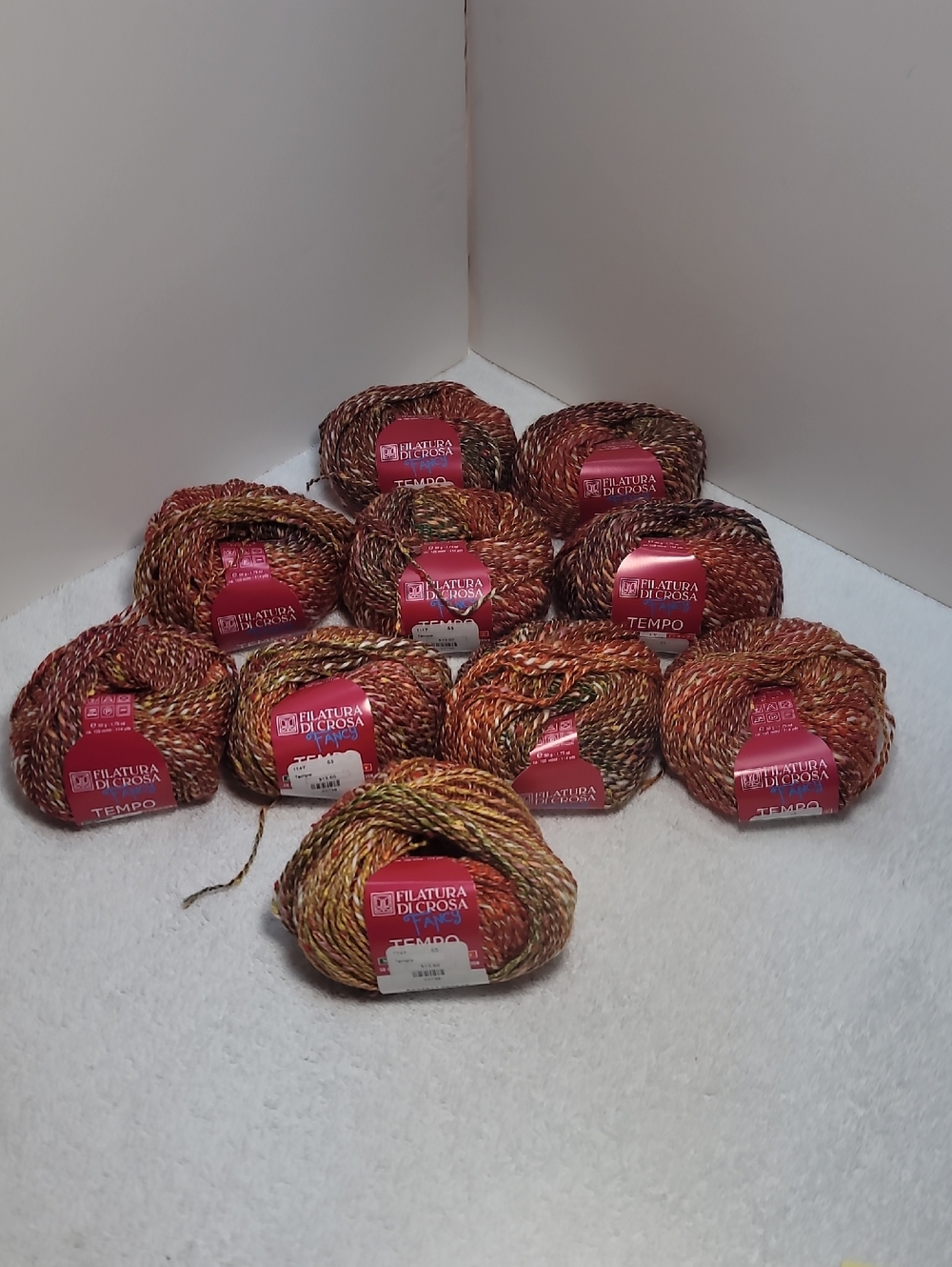 Filatura Di Crosa Tempo 10 Balls -  Multicolor Yarn - Autumn Mix - NWT